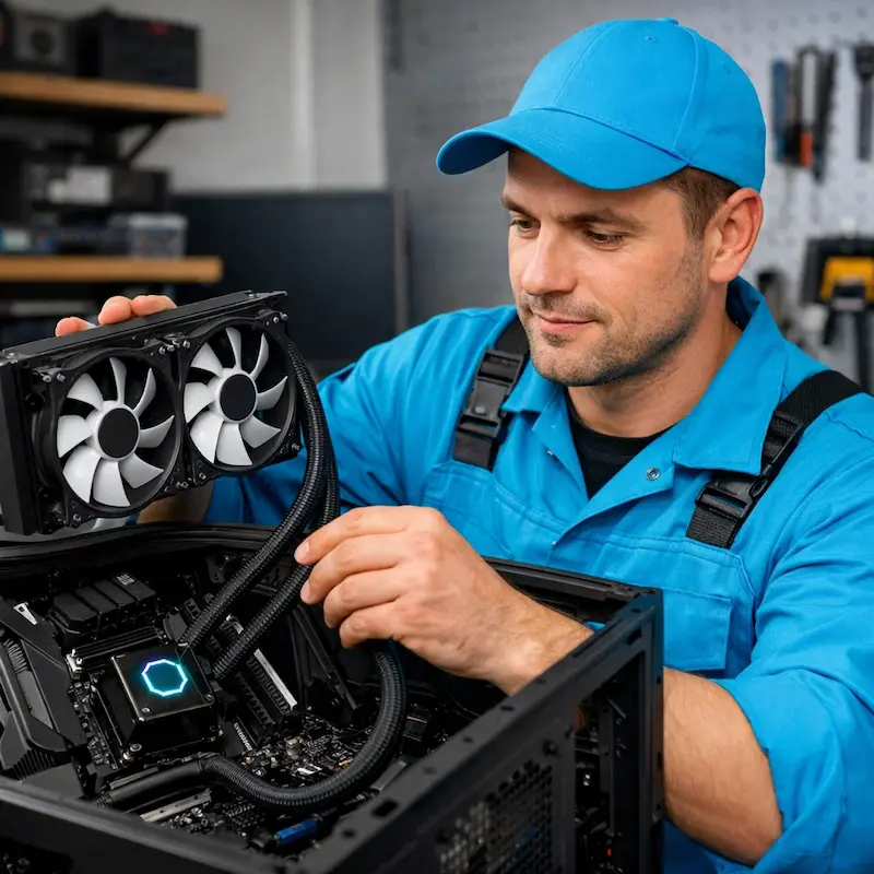 Установка водяного охлаждения на компьютер в Электростали