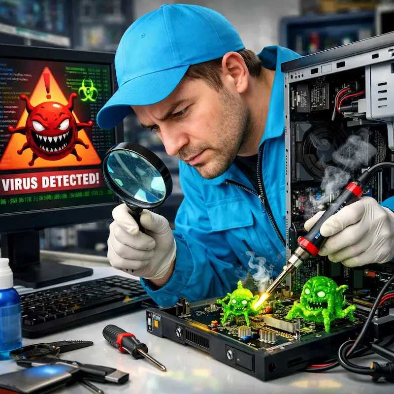 Вылечить компьютерный вирус в Электростали